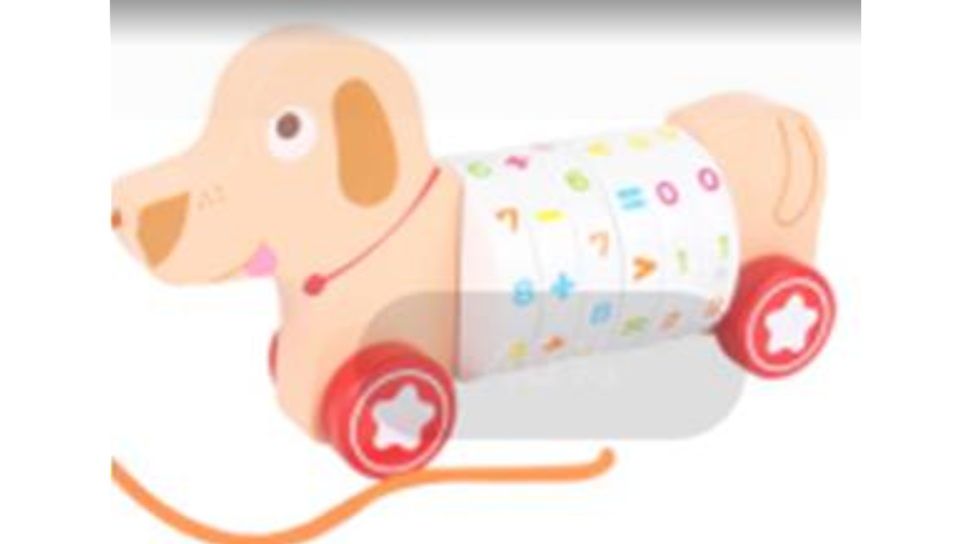 Wooden Pull Toy, Infant Cartoon Animal Wooden Pull Car Toy Math Learning Children Early Educational Toys(Puppy Tow cart) for Kids learning toys